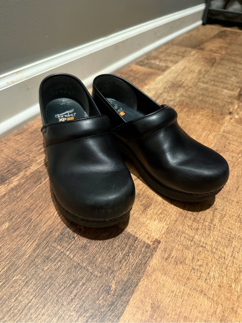 Dansko Black Leather Professional Clogs